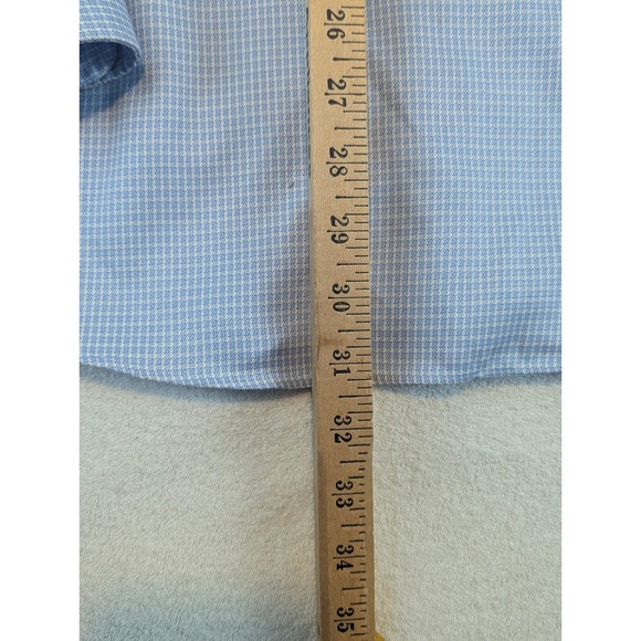 TWILLORY Mens Tailored Fit Non Iron Dress Shirt Light Blue Check 17 34/35 - Picture 11 of 11